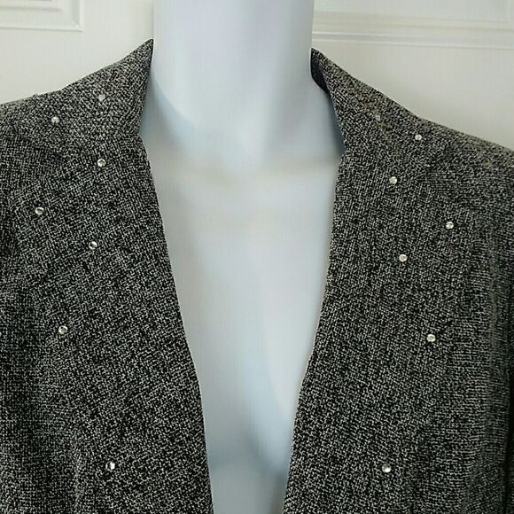 Modern Edge coat with rhinestone cluster buttons - Picture 3 of 8